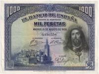 13.Hiszpania, 1 000 Peset 1928 rzadki, St.3+