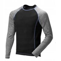 ODDYCHAJĄCA KOSZULKA PŁASKIE SZWY podkoszulka okrągły długi rękaw czarny