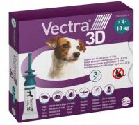 Krople Vectra 3D spot-on dla psów 4-10kg 3 pipety