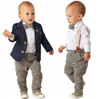 GARNITUR DZIECIĘCY 4cz. ubranko do Chrztu RETRO