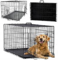 Клетка для собак питомник металлический Манеж транспортер для домашних животных 91x56x63 L
