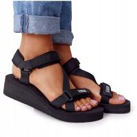 Big Star sandały damskie FF274A349 BLACK koturn