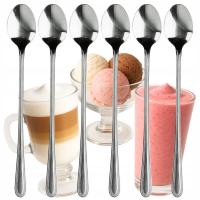 Чайные ложки длинные для десертов кофе чайные ложки набор из 6 шт из нержавеющей стали