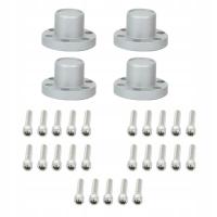 4 sztuki metalowa 1.9/2.2-calowa osłona piasty koła do RC 1:10 SCX10 matowa srebrna