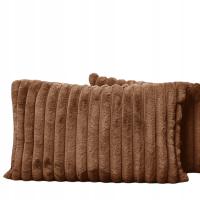Dekoracyjna poszewka na poduszkę 30x50 cm w kolorze brązowym z imitacji fut