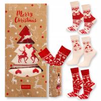 SOXO skarpetki damskie świąteczne w pudełku 3pak prezent na święta 35-40