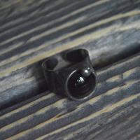 Czerń - regulowany witrażowy pierścionek