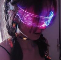 Świecące okulary w stylu cyberpunk cos pop LED