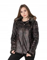 Теплая женская куртка с меховой подкладкой 617-3 r L