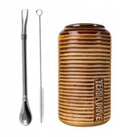 Matero Ceramiczne Yerba Drive + Bombilla 19,5 cm + czyścik