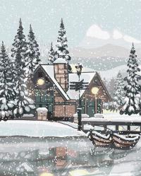 Obraz Malowanie po numerach 40x50 Śnieżna cisza IDEYKA NA RAMIE