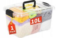 Cetomo Pudełko do przechowywania z pokrywką i uchwytem, do biura 10L