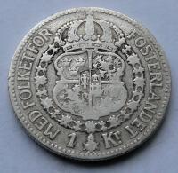 SZWECJA - GUSTAW V - 1 KORONA 1913 r. srebro Ag