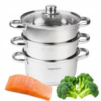 ПАРОВАРКА 22 СМ ПАРОВАРКА ПАРОВОЙ ГОРШОК СТАЛЬНОЙ ИНДУКЦИОННЫЙ ГАЗ