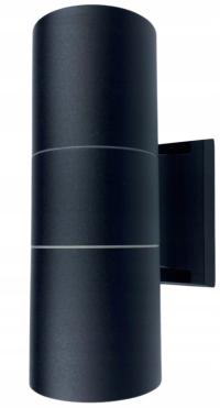 Lampa kinkiet ogrodowy zewnętrzna elewacyjna IP44 aluminium czarna 2x GU10