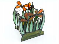 Świecznik witrażowy Lampion WAŻKI W TRAWIE