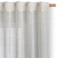 RESTILO Firanka gotowa kremowa len inspirowana naturą na taśmie 140x270