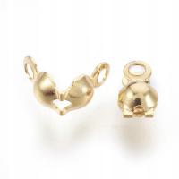 Нержавеющая сталь золотые зажимы для ловушек концы струн 8x4mm 20s