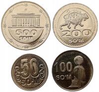 UZBEKISTAN ZESTAW 4 MONET 50 - 500 SOM S'OM 2018 LEW POMNIKI MENNICZY