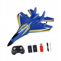 RC самолет RC истребитель гироскоп стабилизатор прочный самолет игрушка синий два аккумулятора