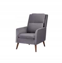 Fotel relaksacyjny wypoczynkowy szary tapicerowany wygodny z poduszkami