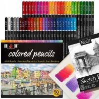 Kredki profesjonalne 50 kolorów Zestaw miękkich kredek do malowania