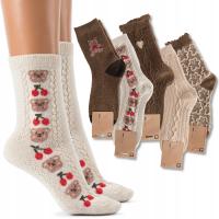 Skarpetki damskie Wełniane ciepłe długie skarpety zimowe NATURALNE