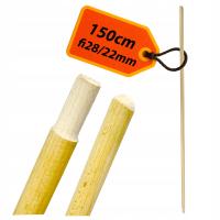 Trzonek drewniany 150 cm fi 28/22 mm do szczotki ulicówki – solidny kij