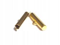 Zapięcie zakończenie tubowe stal chirurgiczna 20 mm złoty 2 szt.