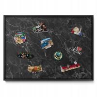 Tablica Magnetyczna na Magnesy z Podróży Elegancki czarny marmur 70x50