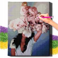 Алмазная живопись 5D с рамкой Алмазная вышивка большие цветы мозаика 40x50 см