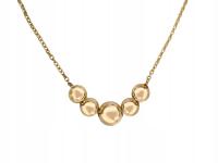 Złoty ekskluzywny naszyjnik ślubny z kuleczkami prezent złocony łańcuszkowy