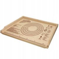 DUŻA Stolnica Grawerowana DREWNIANA BUKOWA Z MIARĄ 69x48CM do ciasta