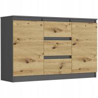 KOMODA R-120-S3 SZAFKA 3 SZUFLADY ANTRACYT MIX ARTISAN