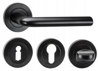 KLAMKA DO DRZWI WEWNĘTRZNYCH CZARNA LUNA SZYLD DOLNY GRATIS DO WYBORU