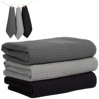 3x ścierki kuchenne 45x70 komplet zestaw bawełniane ściereczki NAPOLI szare