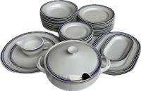 43 elementowy serwis obiadowy talerze waza półmiski porcelana Włocławek PRL