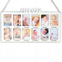 Ramka na 12 zdjęć Prezent na Roczek z Imieniem