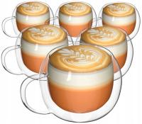 Szklanki termiczne do kawy latte z uchem podwójne ścianki Miowi 6szt 250 ml