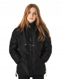 Ciepła Kurtka Zimowa Damska Puchowa Ocieplana z Kapturem na Zimę 739-1