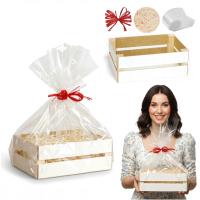 KOSZ Prezentowy KOSZYK Box Opakowanie Pudełko na Prezent Skrzynka Biały EKO