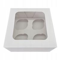 Коробка для кексов 18X18X10CM коробка для 4 кексов с окном белый