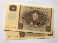 Szwecja Pick 42F banknot 5 koron 1961 UNC