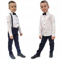 GARNITUR KOMPLET KOSZULA SPODNIE MUCHA SZELKI