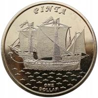 GILBERT ISLANDS - KIRIBATI 1 DOLLAR 2016 STATEK ŻAGLOWIEC - PINTA UNC