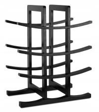 DREWNIANY STOJAK NA WINO BUTELKI REGAŁ PÓŁKA LOFT CZARNY DREWNO BAMBUSOWE