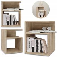 SZAFKA NOCNA, STOLIK NOCNY, 2 PÓŁKI, DO SYPIALNI, DĄB SONOMA