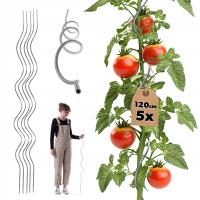 TYCZKA SPIRALNA DO POMIDORÓW ROŚLIN FASOLI OGÓRKÓW PODPORA 120 cm 5 szt