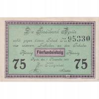 Banknot, Niemcy, Pyritz, 75 Pfennig, portrait, 192