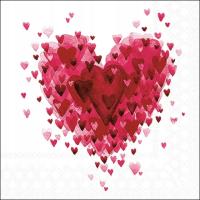 SERWETKI PAPIEROWE 33X33CM HEART OF HEARTS SERCE